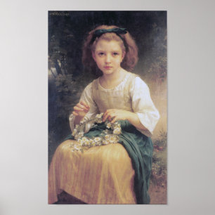 Poster Enfant Braiing a Crown, Bouguereau
