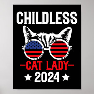 Poster Enfant Chat Lady 2024 Élections politiques amusant