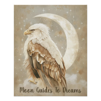 Poster Enfant d'aigle dormant sur Lune