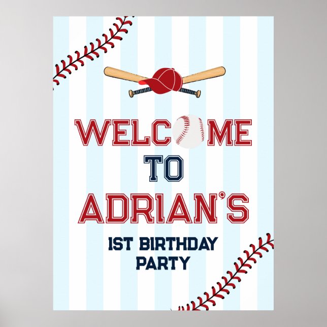 Poster Enfant d'anniversaire de baseball (Devant)