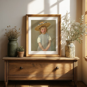 Poster Enfant dans un Casquette de paille Mary Cassatt