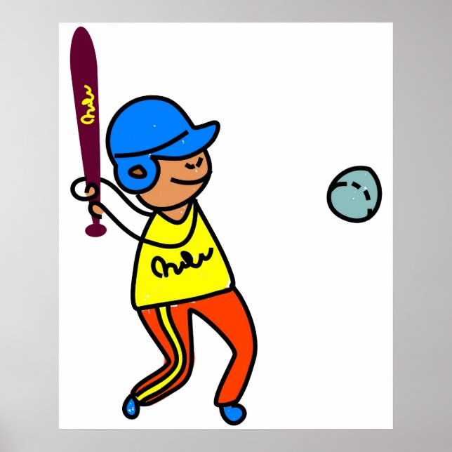Poster Enfant de baseball (Devant)