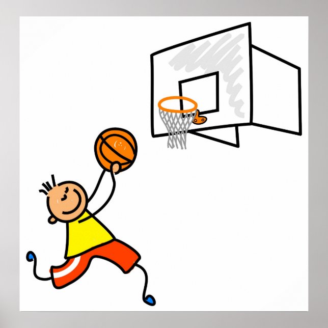 Poster Enfant de basket-ball (Devant)