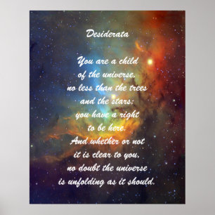 Poster Enfant de desiderata d'univers