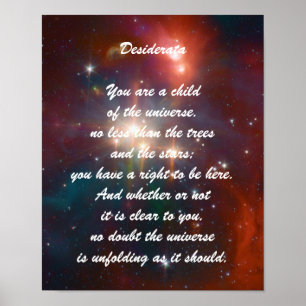 Poster Enfant de desiderata d'univers