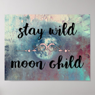 Poster Enfant de la Lune vierge et Turquoise