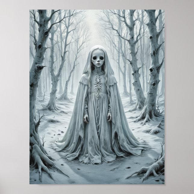 Poster Enfant fantôme dans un hiver froid (Devant)