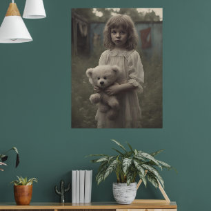 Poster Enfant Fantôme Triste dans l'Ancien Cirque Abandon