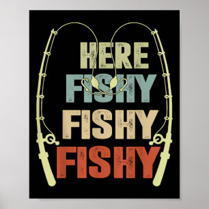 Poster Enfant Garçon Ici-poisson Funny Pêche Buddy B Fish