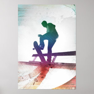 Poster Enfant génial de patin de planchiste
