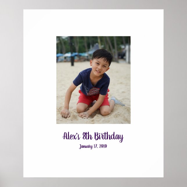 Poster Enfant huitième anniversaire 8e connexion carte de (Devant)