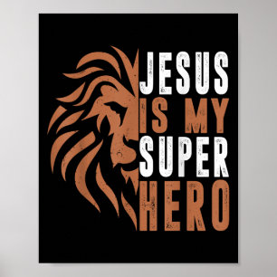 Poster Enfant Jésus Est Mon Superhéros Chrétien Dieu Fils