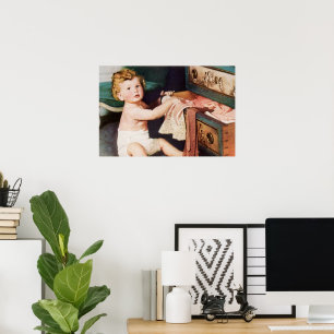 Poster Enfant Mignon de l'Âge de Toddler Jouant avec une