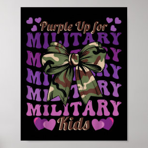 Poster Enfant Militaire Camo Coquette Bow Purple Up Enfan