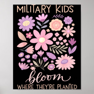 Poster Enfant Militaire Pissenlit Fleurir Où Planté Viole