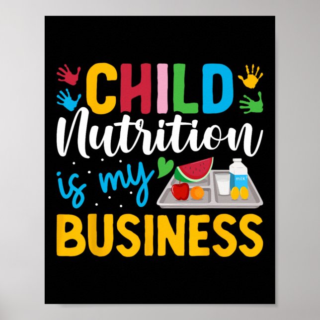 Poster Enfant Nutrition Est Mon Entreprise Déjeuner Lady  (Devant)