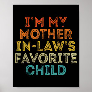 Poster Enfant préféré de la belle-mère drôle parent rétro