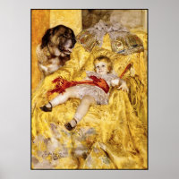 Poster : Enfant & Saint Bernard : Art par Anders Z