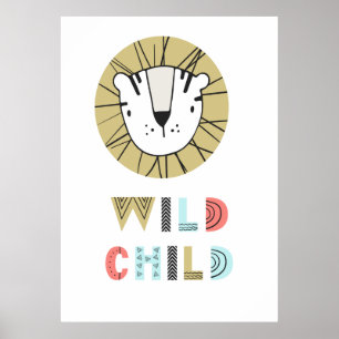 Poster Enfant Sauvage Lion Scandia