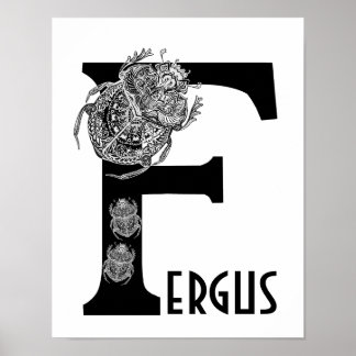 Poster Enfant Spirituel personnalisé F Nom Furgus Beatles