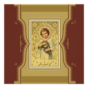 Poster Enfant vintage Jésus du Christ avec des épines e