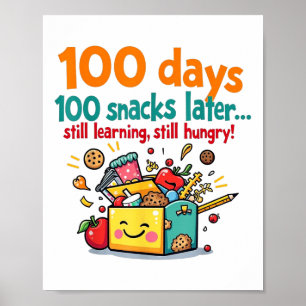 Poster Enfants 100 Jours 100 Snacks Plus Tard 100E Jour D
