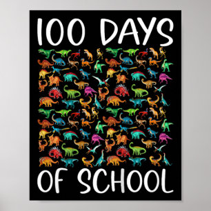 Poster Enfants 100 Jours De Dinosaure Scolaire
