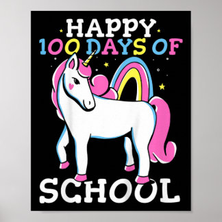Poster Enfants 100ème Jour De L'École Filles Joyeux 100 J