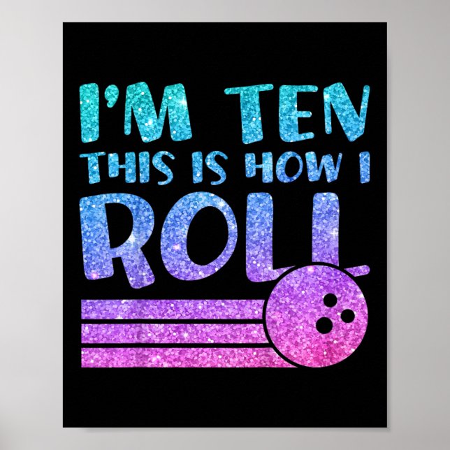 Poster Enfants 10e anniversaire filles Bowling cadeau - I (Devant)