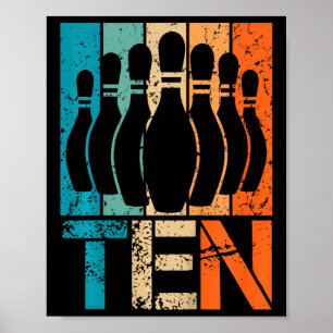Poster Enfants 10e Bowling Anniversaire 10 ans Anniversai