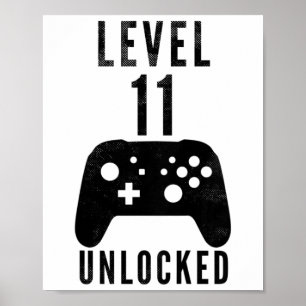 Poster Enfants 11 ans Anniversaire Joueur Niveau 11 Déblo