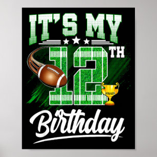 Poster Enfants 12 Ans C'est Mon 12e Anniversaire Football