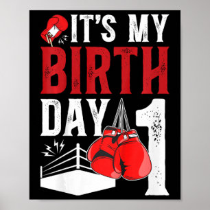 Poster Enfants 1er Anniversaire Boy 1 An Boxer Anniversai