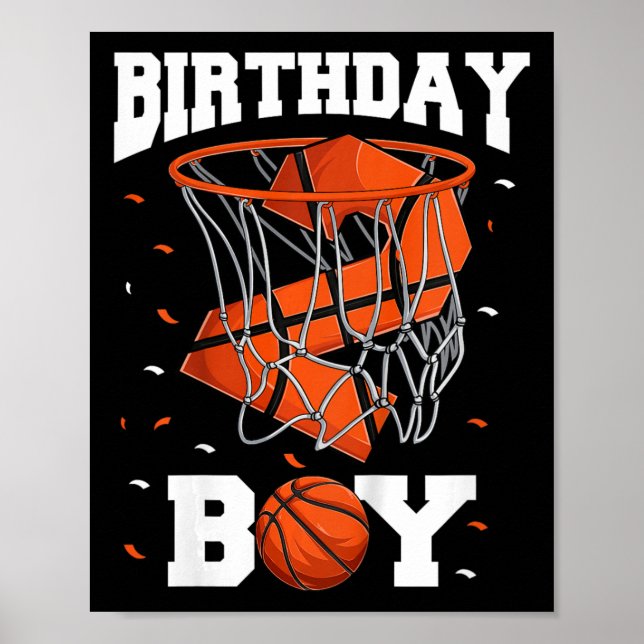 Poster Enfants 2e anniversaire Basketball garçon de deux  (Devant)