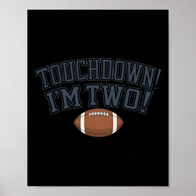 Poster Enfants 2e Anniversaire Football Joueur Touchdown  (Devant)