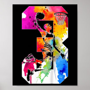 Poster Enfants 3 ans Numéro 3 Esquisse 3ème anniversaire