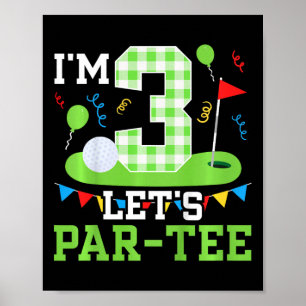 Poster Enfants 3e anniversaire de la fête Golf Garçon 3 a