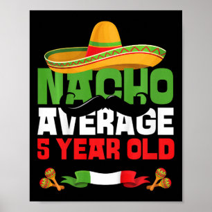 Poster Enfants 5 ans Fiesta mexicaine 5e anniversaire