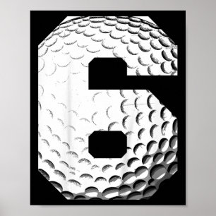 Poster Enfants 6ème Anniversaire Garçon Joueur de Golf 6