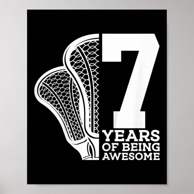 Poster Enfants 7 ans d'être génial crosse 7e anniversaire (Devant)