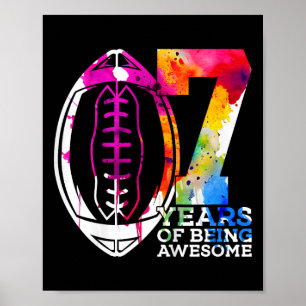 Poster Enfants 7 ans d'être génial football 7e anniversai