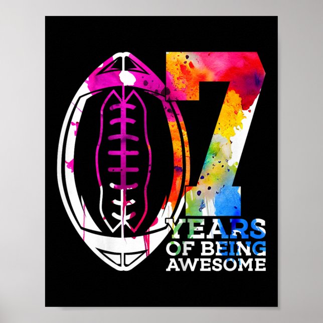 Poster Enfants 7 ans d'être génial football 7e anniversai (Devant)
