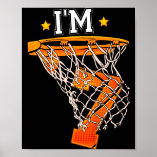 Poster Enfants 7e anniversaire basketball 7 garçon fille