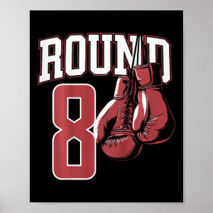 Poster Enfants 8 ans Boxer Boxer Anniversaire Party 8e an