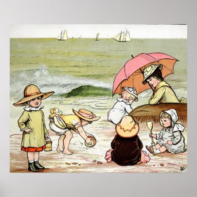 Poster Enfants à la plage (Devant)