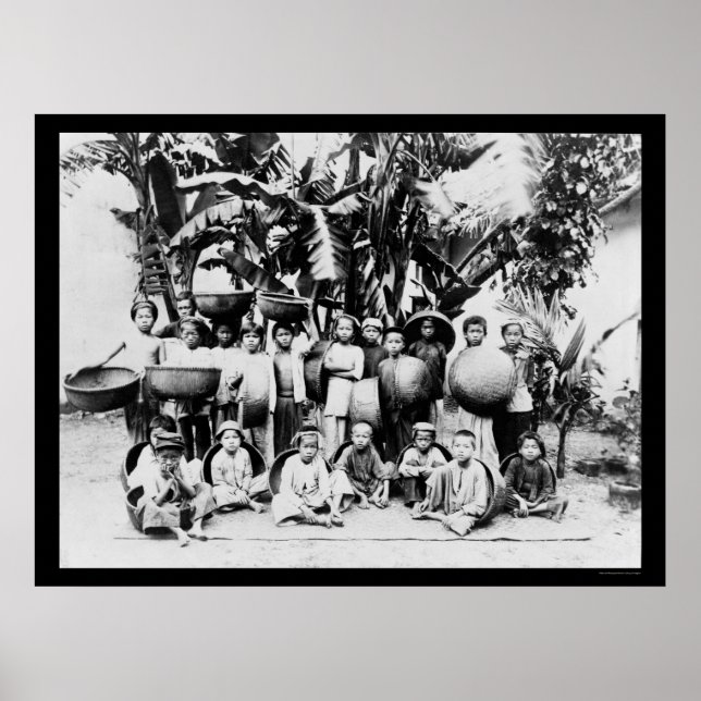 Poster Enfants à Saigon, Vietnam du Sud 1901 (Devant)