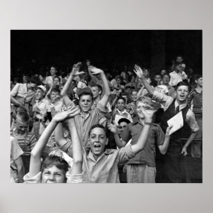 Poster Enfants à un jeu de balle, 1942. Photo de baseball