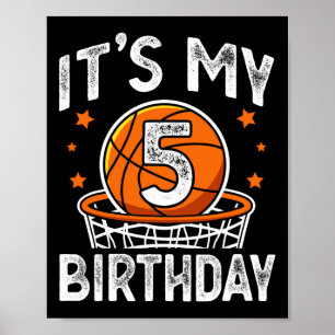Poster Enfants agés de 5 ans sport esquisse 5ème annivers