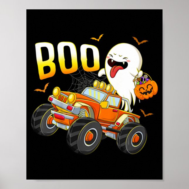 Poster Enfants Amusants Boo équitation Monster Camion Hal (Devant)