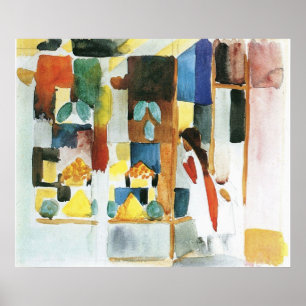 Poster Enfants au magasin végétal (i) avant août Macke
